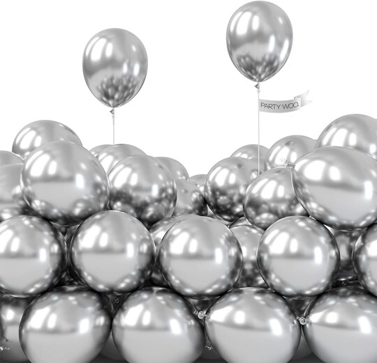 Metallic Silver Balloons, 120 pcs 5 Inch Silver Metallic Balloons, Silver Balloons for Balloon Garland or Arch as Wedding Decorations, Birthday Decorations, Party Decorations, Silver-G102